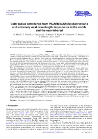 Solar Radius Determined from PICARD/SODISM Observations and Extremely Weak Wavelength Dependence in the Visible and the Near-Infrared