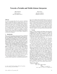 Towards a Portable and Mobile Scheme Interpreter