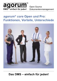 Agorum® Core Open Und Pro: Funktionen, Vorteile, Unterschiede