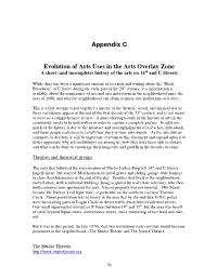 Appendix C Evolution of Arts Uses in the Arts Overlay Zone