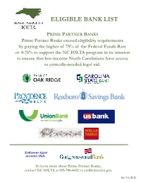 Eligible Bank List
