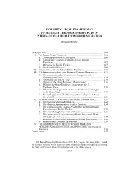 Exploring Legal Frameworks to Mitigate the Negative Effects of International Health-Worker Migration