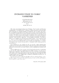 Introduction to Toric Varieties