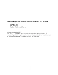 Lowland Vegetation of Tropical South America -- an Overview