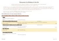 Resources for Ministry in the UK