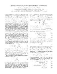 Signal-To-Noise Ratio of Topological Insulator Based Photodetectors