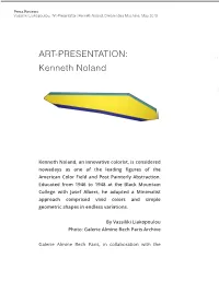 Art-Presentation: Kenneth Noland, Dream Idea Machine, May 2019