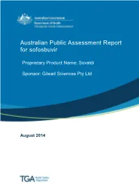 Australian Public Assessment Report for Sofosbuvir
