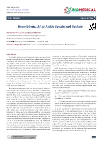 Bone Edema After Ankle Sprain and Update
