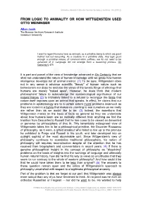 From Logic to Animality, Or How Wittgenstein Used Otto Weininger