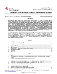 Output Ripple Voltage for Buck Switching Regulator (Rev. A)