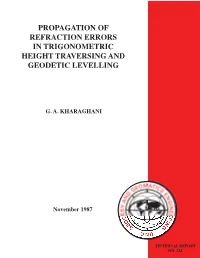 Propagation of Refraction Errors in Trigonometric Height Traversing and Geodetic Levelling
