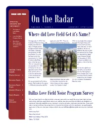 Where Did Love Field Get It's Name?