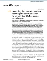 Assessing the Potential for Deep Learning and Computer Vision to Identify Bumble Bee Species from Images Brian J