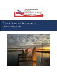 Customer Guide to Pilotage Charges