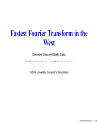 Fastest Fourier Transform in the West