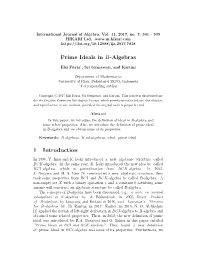 Prime Ideals in B-Algebras 1 Introduction