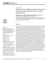 Rodent Control to Fight Lassa Fever: Evaluation and Lessons Learned from a 4-Year Study in Upper Guinea