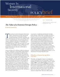 The Value of a Feminist Foreign Policy by Shannon Zimmerman