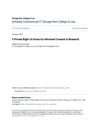A Private Right of Action for Informed Consent in Research
