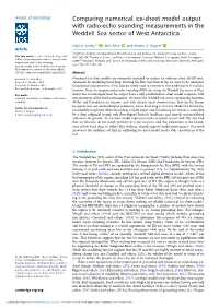 Comparing Numerical Ice-Sheet Model Output with Radio-Echo Sounding Measurements in the Weddell Sea Sector of West Antarctica