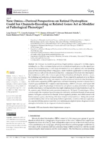 Could Ion Channels-Encoding Or Related Genes Act As Modifier Of