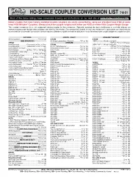 HO-Scale Conversion List Handout