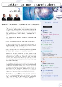 Letter to Our Shareholders