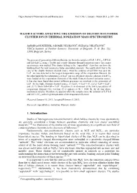 Major Factors Affecting the Emission of Dilithium-Fluoride Cluster Ion in Thermal Ionization Mass Spectrometry