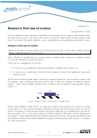 Newton's First Law of Motion