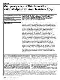 Occupancy Maps of 208 Chromatin-Associated Proteins In