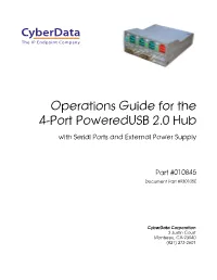Operations Guide for the 4-Port Poweredusb 2.0 Hub