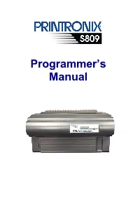 Programmer-Manual-Printronix-S809