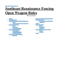 SERFO 2018 Rules