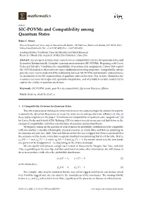 SIC-Povms and Compatibility Among Quantum States