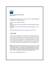 This May Be the Author's Version of a Work That Was Submitted/Accepted for Publication in the Following Source: Tichon, Jennif