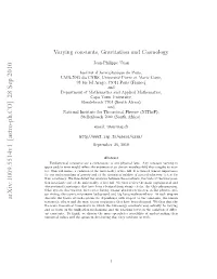 Varying Constants, Gravitation and Cosmology