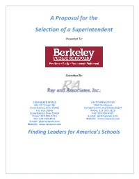 A Proposal for the Selection of a Superintendent