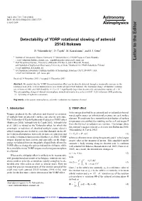Detectability of YORP Rotational Slowing of Asteroid 25143 Itokawa