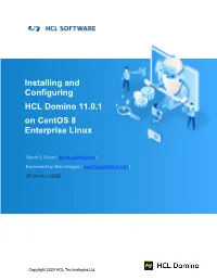Installing and Configuring HCL Domino 11.0.1 on Centos 8 Enterprise Linux