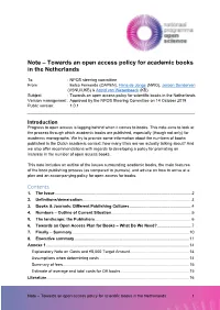 Open Access Policy for Academic Books in the Netherlands