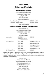 STUDENT HANDBOOK Clinton Prairie Has Made Every Effort to Assure That These Policies Are As Accurate As Possible at Press Time