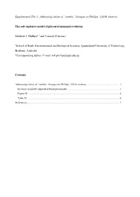 Supplemental File 1: Addressing Claims of “Zombie” Lineages on Phillips’ (2016) Timetree