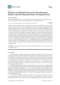 Analysis of Oribatid Fauna of the East European Tundra with First Reported Data of Subpolar Urals