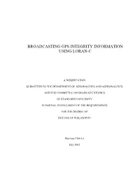 Broadcasting Gps Integrity Information Using Loran-C