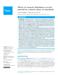 Effects of Research Disturbance on Nest Survival in a Mixed Colony of Waterbirds