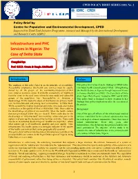Infrastructure and PHC Services in Nigeria: the Case of Delta State