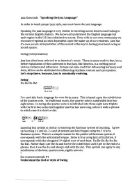 Jazz Essentials "Speaking the Jazz Language"