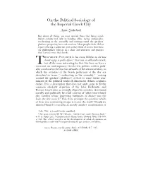 On the Political Sociology of the Imperial Greek City Arjan Zuiderhoek