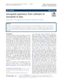 Open Geospatial Data, Software and Standards (2020) 5:1 Open Geospatial Data, Software and Standards